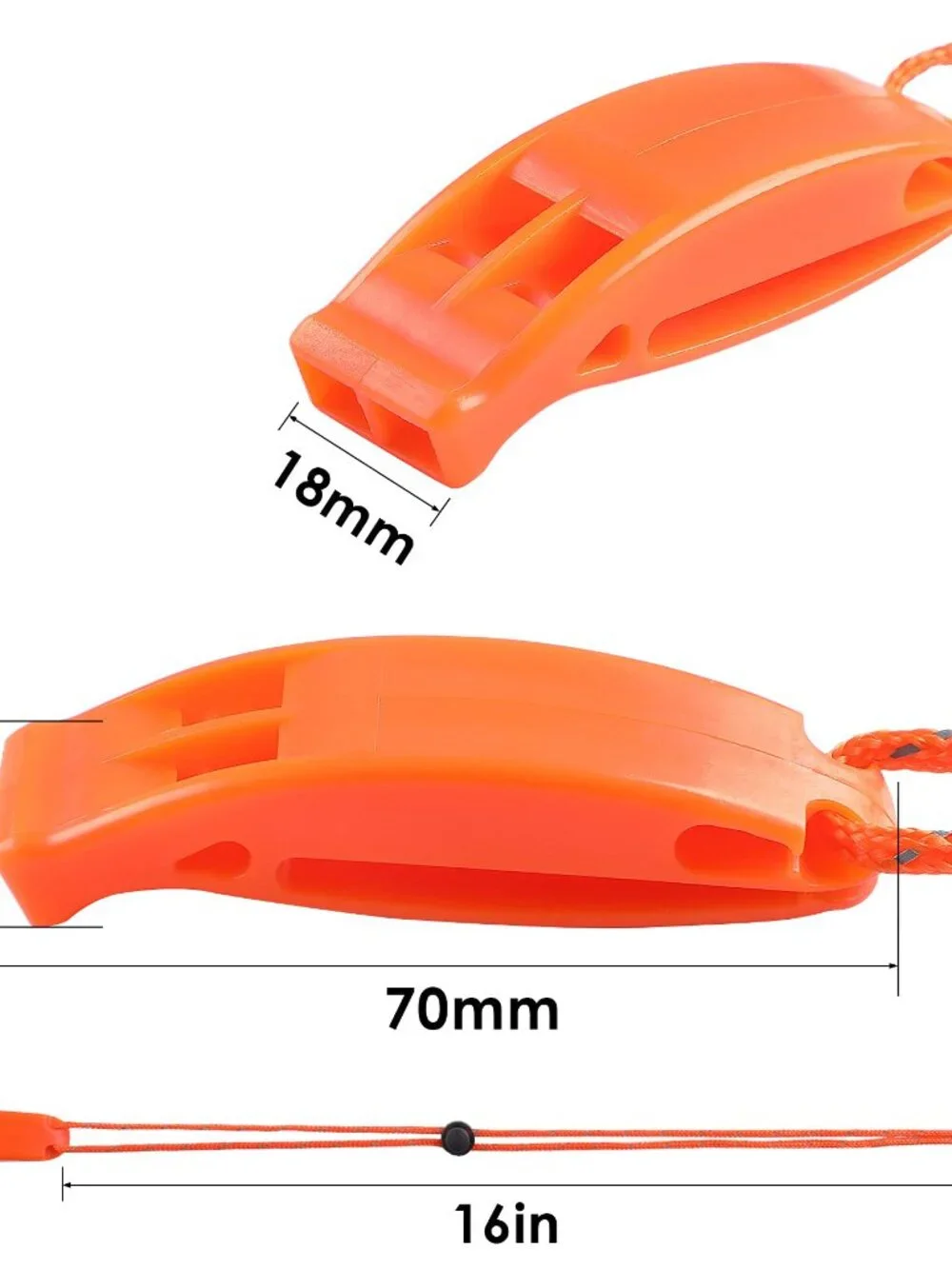 JULBEAR 6PCS Safety Survival Whistles with Adjustable Reflective Lanyard Emergen